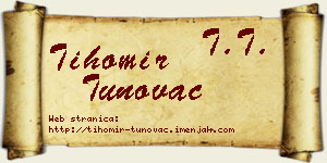 Tihomir Tunovac vizit kartica